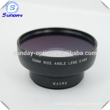 Lentille de caméra de haute qualité 58mm grand angle UV67 0.45X